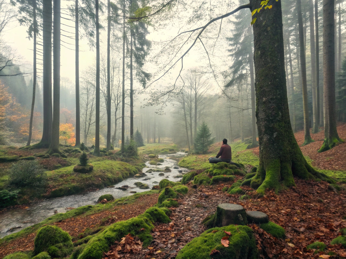 Bosrijke omgeving voor intensieve chakra meditatie